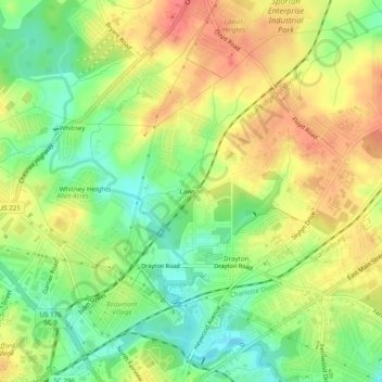 Carte topographique Lawson, altitude, relief