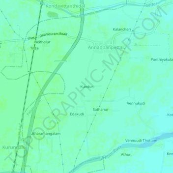 Carte topographique Kundur, altitude, relief