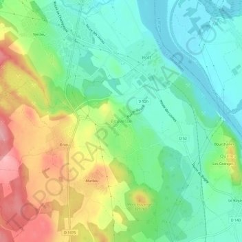 Carte topographique Bouvesse, altitude, relief