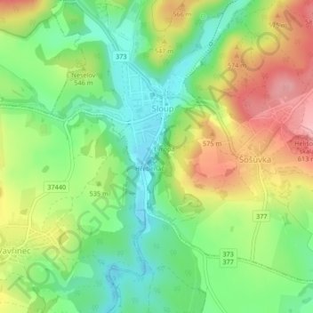Carte topographique Matka, altitude, relief