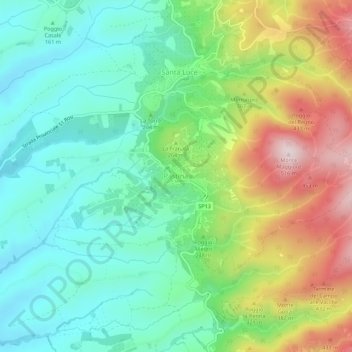 Carte topographique Pastina, altitude, relief