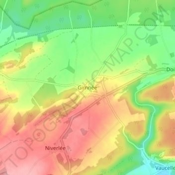 Carte topographique Gimnée, altitude, relief