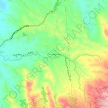 Carte topographique Dominguillo, altitude, relief