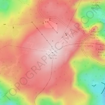 Carte topographique Estrela, altitude, relief