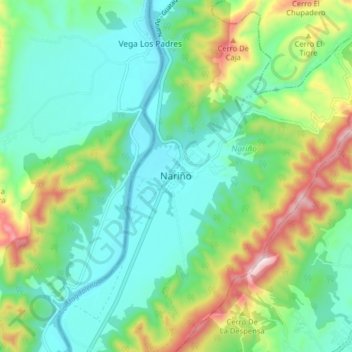 Carte topographique Nariño, altitude, relief