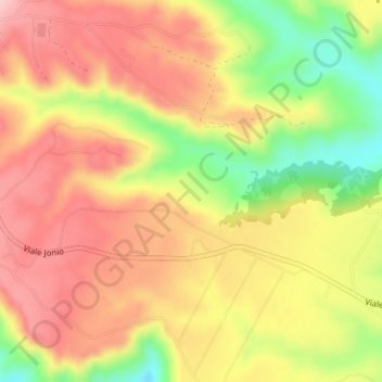 Carte topographique Terranova, altitude, relief
