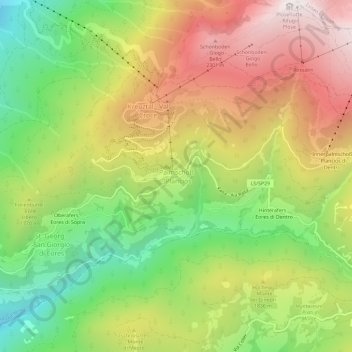 Carte topographique Palmschoß, altitude, relief
