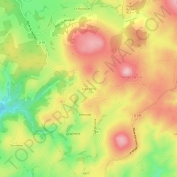 Carte topographique Saint-Rémy, altitude, relief