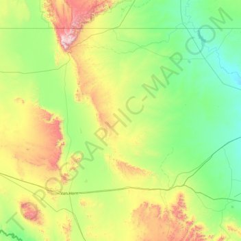 Carte topographique Culberson, altitude, relief