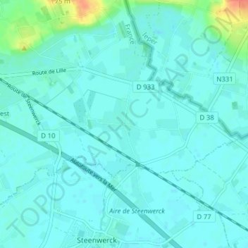 Carte topographique La Crèche, altitude, relief