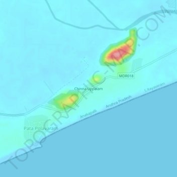 Carte topographique Chinna Uppalam, altitude, relief