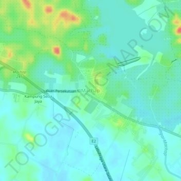 Carte topographique Machap, altitude, relief