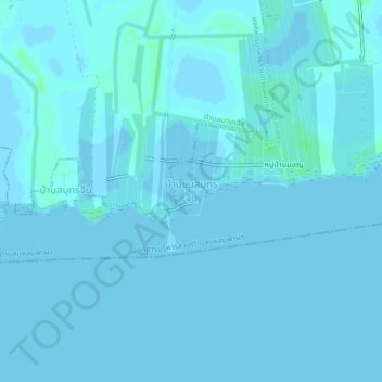Carte topographique Ban Khun Samut Chin, altitude, relief