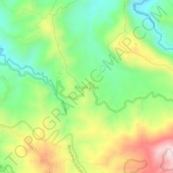 Carte topographique Pisojé Bajo, altitude, relief