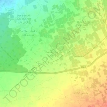 Carte topographique Douar Laarab, altitude, relief