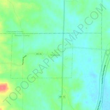 Carte topographique Mantee, altitude, relief