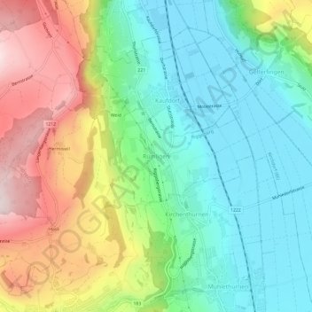 Carte topographique Rümligen, altitude, relief