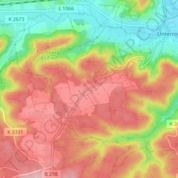 Carte topographique Reippersberg, altitude, relief