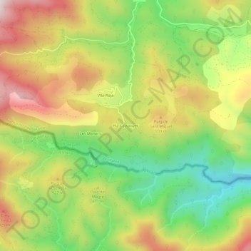 Carte topographique Pla Castanyer, altitude, relief