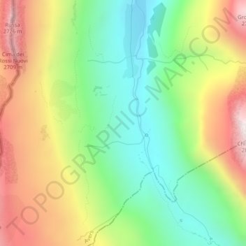 Carte topographique Madris, altitude, relief