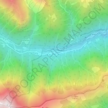 Carte topographique Prato, altitude, relief