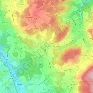 Carte topographique Agasul, altitude, relief