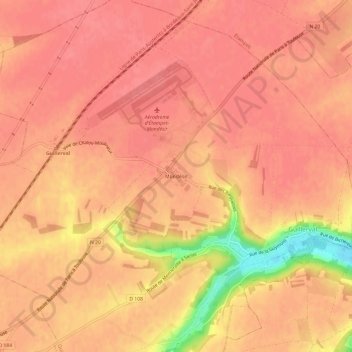 Carte topographique Mondésir, altitude, relief