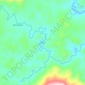 Carte topographique Gusa, altitude, relief