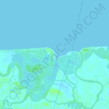 Carte topographique Punta Cogon, altitude, relief
