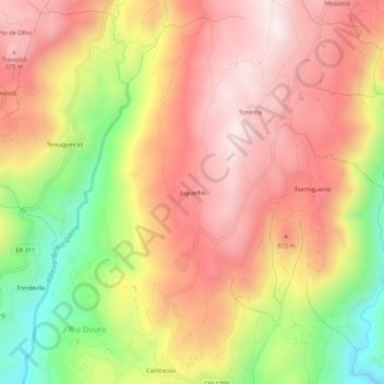 Carte topographique Juguelhe, altitude, relief