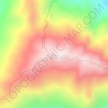 Carte topographique Cumbre de Chirgua, altitude, relief