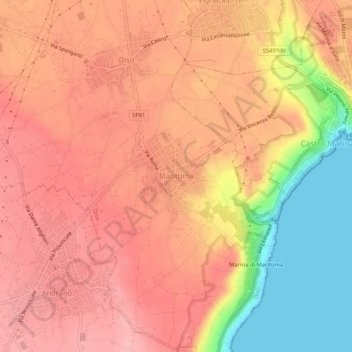 Carte topographique Marittima, altitude, relief