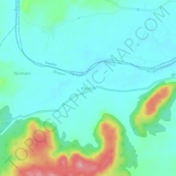 Carte topographique Khandi, altitude, relief