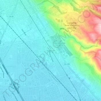 Carte topographique Sorenson, altitude, relief
