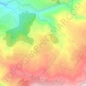 Carte topographique Jouar El Houz, altitude, relief