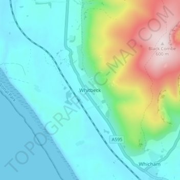 Carte topographique Whitbeck, altitude, relief