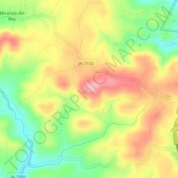 Carte topographique Cerro de los Olivares, altitude, relief