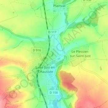 Carte topographique Le Rossignol, altitude, relief