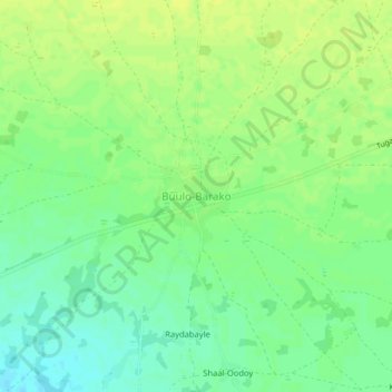 Carte topographique Buulo-Barako, altitude, relief