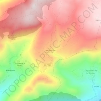 Carte topographique Navasequilla, altitude, relief