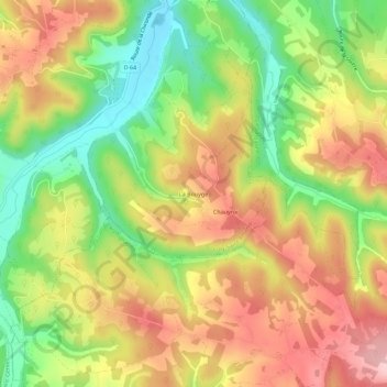 Carte topographique La Bouyge, altitude, relief