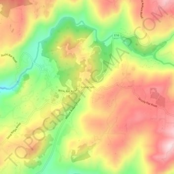 Carte topographique Somerset, altitude, relief
