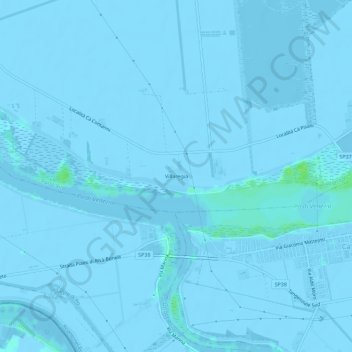 Carte topographique Villaregia, altitude, relief