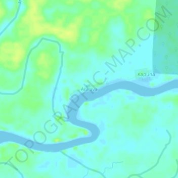 Carte topographique Ara'ava, altitude, relief