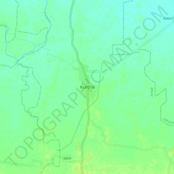 Carte topographique Kurtha, altitude, relief