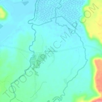 Carte topographique Anamakia, altitude, relief