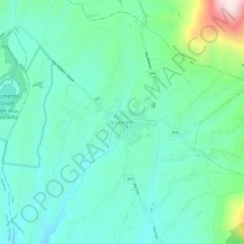 Carte topographique Giulianello, altitude, relief