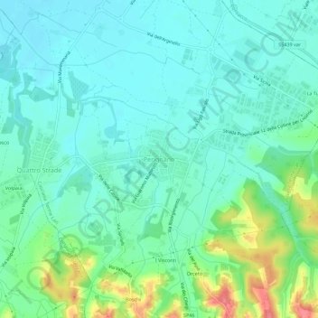 Carte topographique Perignano, altitude, relief