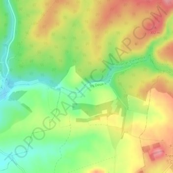 Carte topographique Les Fagnes, altitude, relief