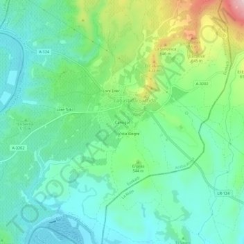 Carte topographique Canogal, altitude, relief